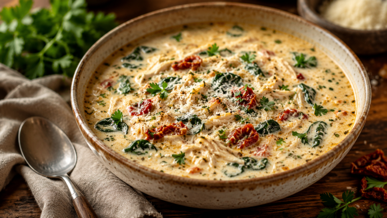Keto Creamy Tuscan Chicken Soup