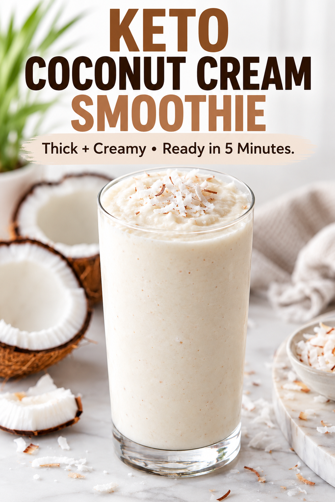 Keto coconut cream smoothie recipe ready in five minutes
