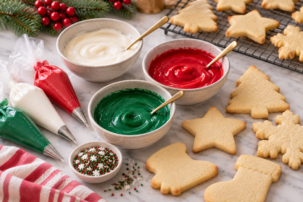 Sugar free icing for decorating keto Christmas cookies