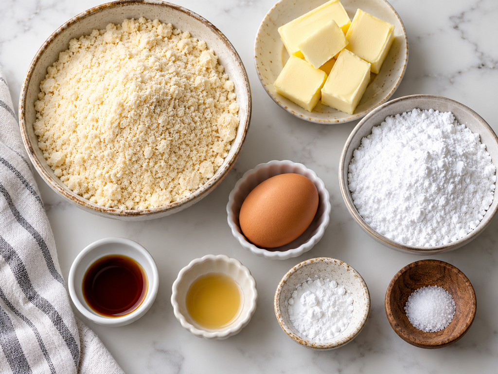 Ingredients for keto Christmas sugar cookies