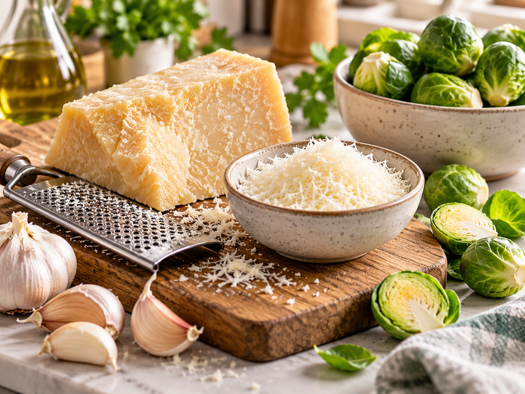 Parmesan cheese for keto roasted Brussels sprouts
